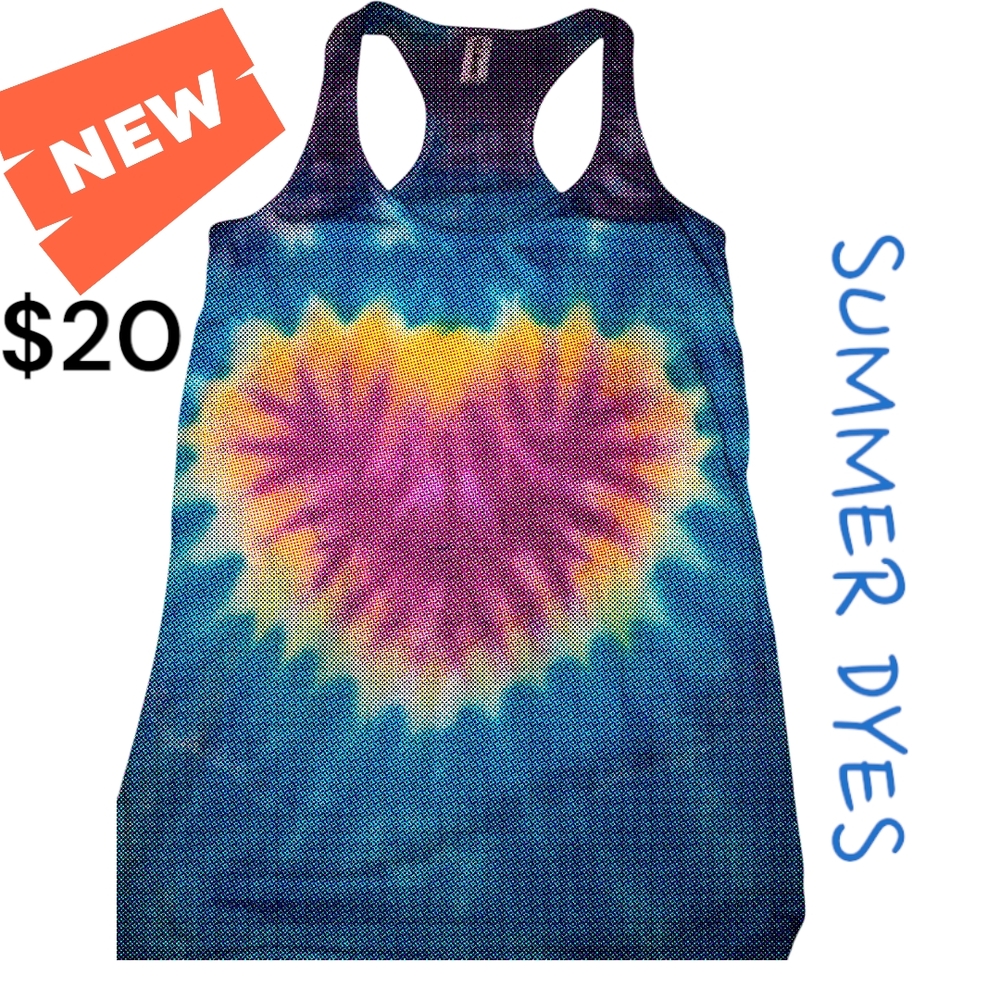 Summer Dyes Women's Tie-Dye Tank Top - Blue and Pink
